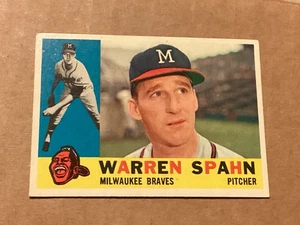 1960 TOPPS #445 WARREN SPAHN BRAVES - Near Mint - Great Corners - No Creases - Picture 1 of 2