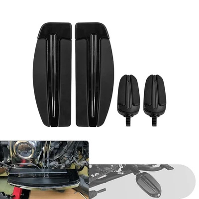 Black Slipstream Footboard Driver Passenger Floorboards For Harley Road Glide - Image 1 of 4