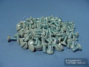 100 Leviton Gray 5/16" Wallplate Cover Screws 6-32 Thread Oval Head 87400-PRT - Picture 1 of 5
