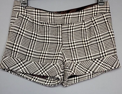 Forever Shorts Womens Medium Houndstooth Plaid Lined Cuffed Retro Causal Classic - Image 1 of 4