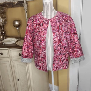Chico's textured light 100% silk jacket women's size Medium - Picture 1 of 5