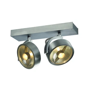 SLV 147316 KALU 2 QPAR plafoniera, alluminio spazzolato, ES111, - Foto 1 di 6
