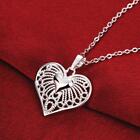 Fine 925 Sterling Silver Pretty Heart Elegant Pendant Necklace For Woman Jewelry