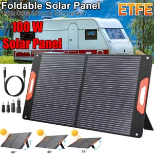 100 W Foldable Portable Solar Panel Kit For RV Camping Generator Power Station - Picture 1 of 13