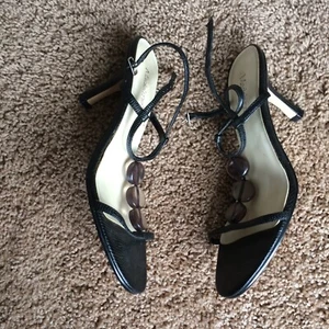 Madeline Stuart “Jaye” Womens Shoes Sandals Heels Black Size 8.5M - Picture 1 of 12