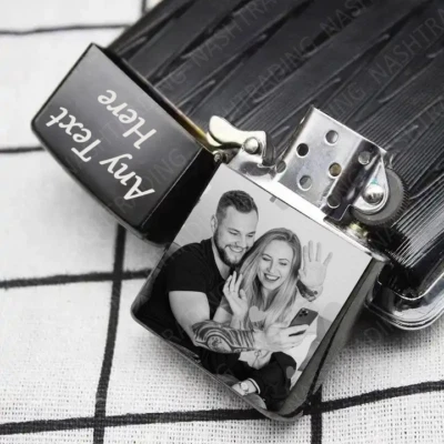 Personalised Custom Photo Name & Text Lighter Christmas Gift Valentine's Day