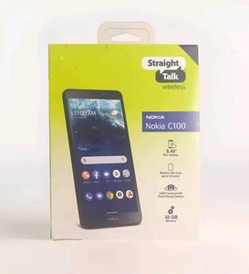 🛑Straight Talk NOKIA C100 32GB Black Prepaid Phone, Locked to Straight Talk 🆕 - Picture 1 of 4