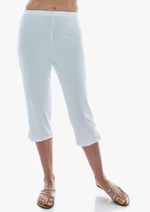 Pantalón JOSTAR Poly Spandex BLANCO NIEVE SLINKY Elastizado Tejido Capri VIAJE S M L XL - Imagen 1 de 8