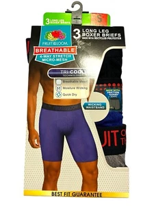 Fruit of the Loom 3-PK ~ TRI-COOL ~ Calzoncillos boxer transpirables de pierna larga ~ Talla pequeña - Imagen 1 de 8