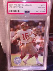 1991 Pro Set Platinum - Joe Montana #139 PSA 8 HOF GOAT 49ERS Cheifs ND Irish - Picture 1 of 2