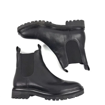 Everlane The Lug Chelsea Boot 11 Mujer Cuero Negro Tobillo Suela Gruesa Botín Foto 1 de 4