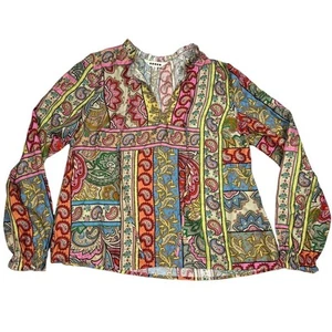 Boden Womens Size US 10 Silk Viscose Romantic Blouse Multi Patchwork - Picture 1 of 10