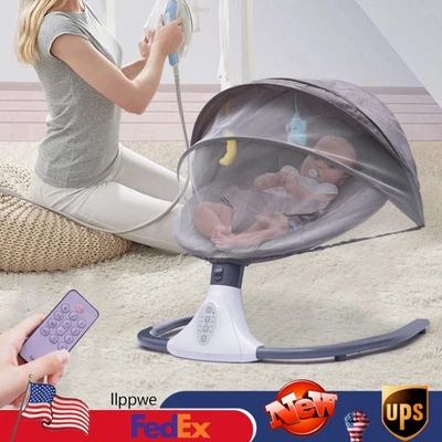 Columpio Eléctrico para Bebé Bluetooth Música Cuna Balancín Silla Bebé Recién Nacido Foto 1 de 4