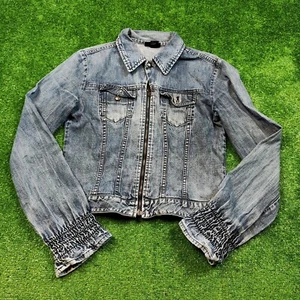 Chaqueta Denim Diesel De Colección Para Mujer Grande D.I.T Cremallera Completa Azul Desteñida Exterior Años 90* - Imagen 1 de 17
