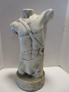 Vintage Wrestler Roman Greek Male Torso Sculpture 21.75”T 1980's One of a Kind - Picture 1 of 16