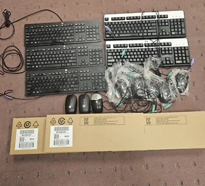 Nowa przewodowa wąska klawiatura HP 803181-001 USB i mysz HP 2 przyciski 672651 partia - Zdjęcie 1 z 6