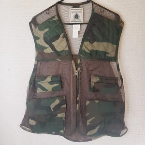 Northwest Territory Men’s Sz L Woodland Camo Warm W. Hunting Vest GAME BAG New! - Picture 1 of 14