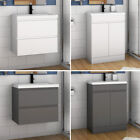 Freestanding Wall Hung Bathroom Sink Vanity Units Cabinet 500 600mm White Grey