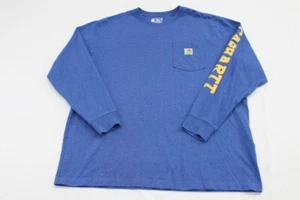 Camisa Carhartt Manga Larga Azul Manga Gráfico Logo Calce Suelto Para Hombre Talla XL - Imagen 1 de 8