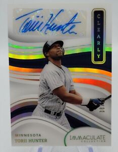2023 Immaculate Baseball Clearly Auto Torii Hunter Gold /10 