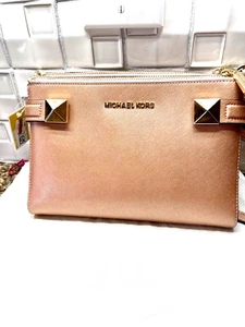Michael Kors KARLA Saffiano Leather, Blossum Pink, Med Ballet Crossbody bag - Picture 1 of 7
