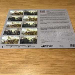 THE CIVIL WAR 1865 - 12 MNH STAMP SHEET US SCOTT 4980-4981 - Picture 1 of 3