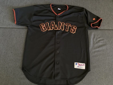 Authentic Russell Athletic San Francisco Giants black alternate jersey 44 Blank Cover