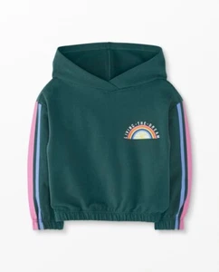 Hanna Andersson Long Sleeve Stretch French Terry Cropped Hoodie In Juniper Green - Picture 1 of 1