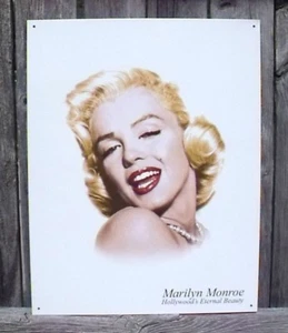 Marilyn Monroe Sign Hollywoods Eternal Beauty Metal Nostalgic New 12 1/2x16 Inch - Picture 1 of 4