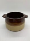 Vintage  Brown And Cream Soup Crock With Handles Oven Safe Made In Japan