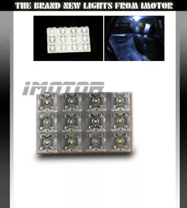 12 LED BA9S/194/168/T10 Adapter Dome Map Interior Trunk Courtesy Lights White - Picture 1 of 1