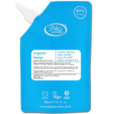 Organic Hemp Oil for Dogs & Cats MORE Omega 3 than Salmon, Cod Liver & Fish Oil