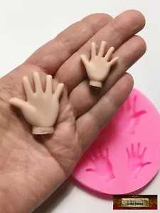 M00647-FS MOREZMORE Flexible Doll Puppet Hands Silicone Push Mold Clay Cake - Picture 1 of 2