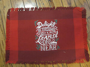 NWT $32 ST. NICHOLAS SQUARE DELIGHT FRINGED PLACEMATS X4 CHRISTMAS RED 8 avail