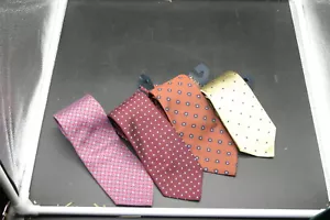 Lot of 4 BROOKS BROTHERS Silk Tie Geometric Made USA 58"x3.5" New Other WOW!!! - Picture 1 of 12