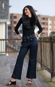 LANGE DENIM HOSE MIT WEITEM BEIN | DAMEN | TASCHEN | WEITES BEIN | DUNKLE JEANS | H01 - Bild 1 von 3
