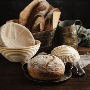 Oval Round Bread Proofing Proving Rattan Basket Kitchen Banneton Brotform Dough - Picture 1 of 22