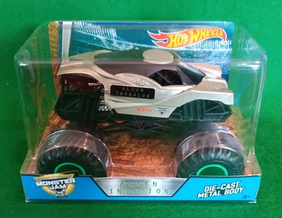2017 风火轮 1/24 Alien Invasion Monster Jam 25 卡车,HTF,全新包装! — 第 1/4 张图片