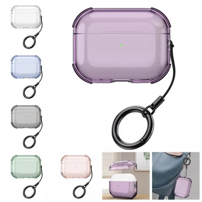 Funda delgada de plástico transparente para negocios simple para AirPods Pro 3rd 2025 Gen 4 3 2 Foto 1 de 4
