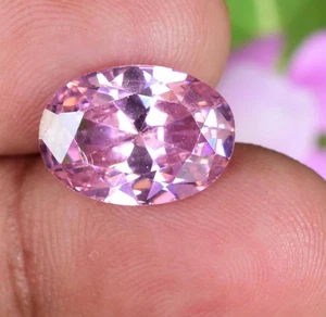 ZIRCONE ROSA CAMBOGIANO SCINTILLANTE NATURALE 10,45 CT AGL CERTIFICATO TAGLIO OVALE PIETRA PREZIOSA - Foto 1 di 5