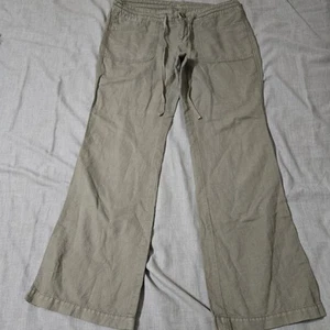 American Eagle Outfitters Kordelzug Hose Damen 10 Militärgrün Y2K Leinen - Bild 1 von 10