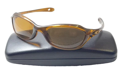 Gafas de sol Oakley XS FIVE 03-452 envolventes rectangulares de plástico marrón jóvenes niños EE. UU. Foto 1 de 4