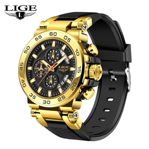 Mens Luxury Watch Quartz Diver Sports Analog Luminous 5ATM Waterproof Wristwatch - Picture 1 of 9
