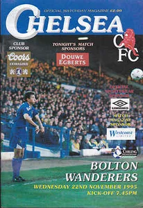 Chelsea V Bolton Wanderers 1995/96 22-11-1995 Premiership (muy bueno) - Imagen 1 de 1