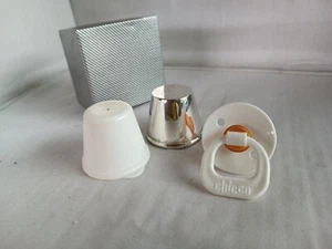 portaciuccio In Argento 800 Con Ciuccio Chicco. Nuovo Con Scatola - Foto 1 di 10