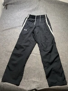 Under Armour Pants Mens Small Black Lightweight Windbreaker Track Ankle Zip - Picture 1 of 9