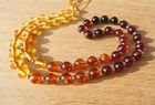 Mixed Amber Ombree 6mm Round Beads,  With 925 Silver Spacers, Strand Approx 15"