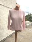 Shell Pink comfortable cableknit Irish jumper Arun type vintage Lightly Used VGQ