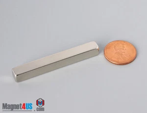 2" X1/4"X1/4" Thick N45/N52 50.8x 6.3x 6.3mm Rare Earth Neodymium Block Magnets - Picture 1 of 3