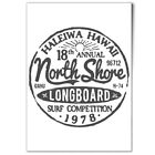 A1 - BW - Hawaii North Shore Longboard Surf Poster 59.4x84.1cm180gsm Print #4021